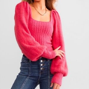 NWT Free People Square Neck Sweater Top